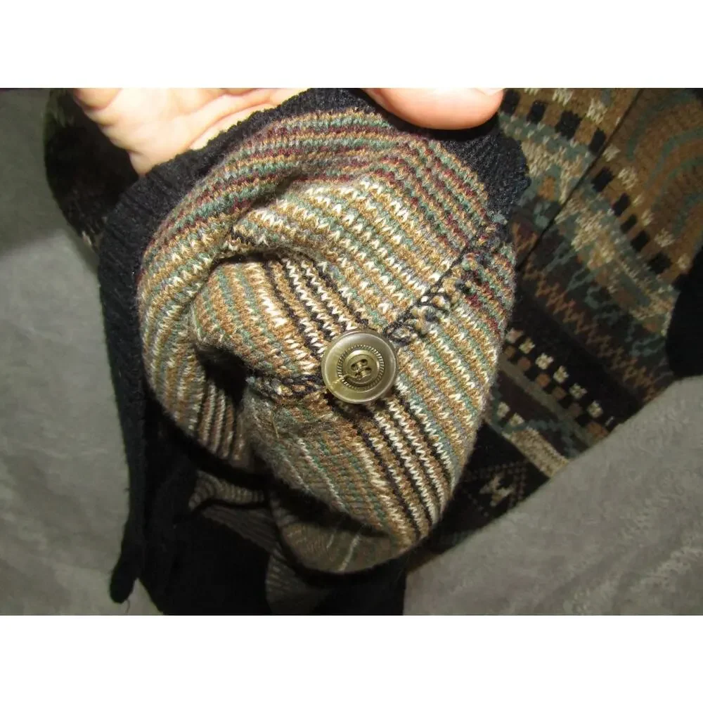 Vintage 90s Design Crew Knit Sweater Vest Men's 2LT Geometric Aztec Pattern Retr